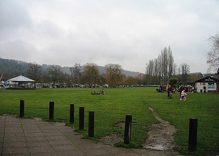 Mill Meadows on the River Thames at Henley-on-Thames, including the bandstand. Mill Meadows - geograph.org.uk - 652736.jpg