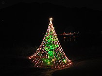 高さ30mの宮ヶ瀬湖クリスマスツリー