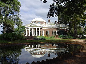 Monticello reflected in a pond