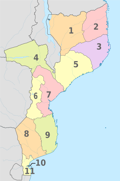 File:Mozambique, administrative divisions - Nmbrs - colored.svg