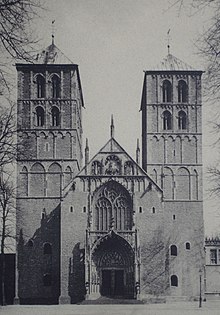 Westwerk with late gothic west portal c. 1900