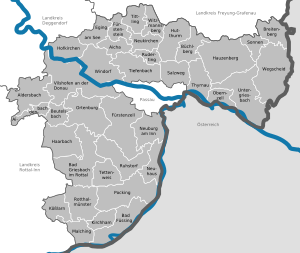 Clickable map of towns and municipalities in the district Municipalities in PA.svg