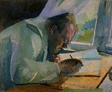 The composer at work, painting by Franz Nolken, 1913 Nolken, Reger.jpg