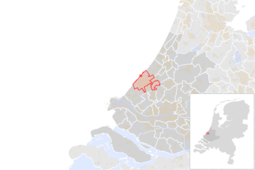 Locatie van de gemeente Den Haag (gemeentegrenzen CBS 2016)