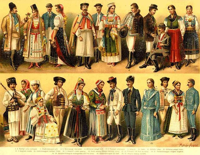 Traditional clothing in Hungary, around late 18th century and early 19th century