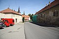 Čeština: Severní pohled do ulice Blanenská v Rájci-Jestřebí, okr. Blansko. English: North view of Blanenská street in Rájec-Jestřebí, Blansko District.