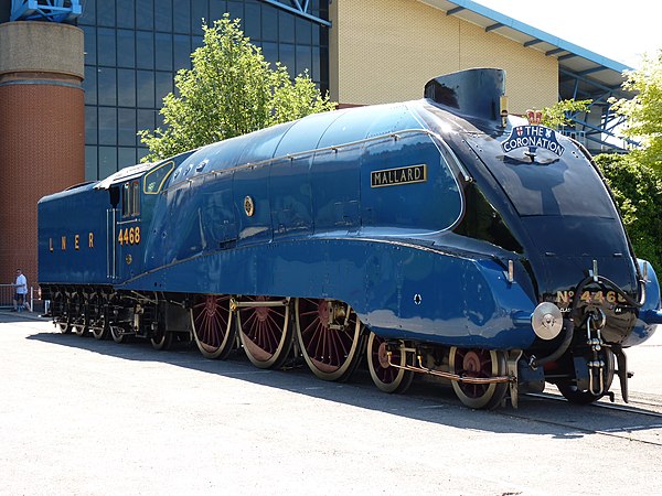 The steam locomotive Mallard, the subject of the album's cover.