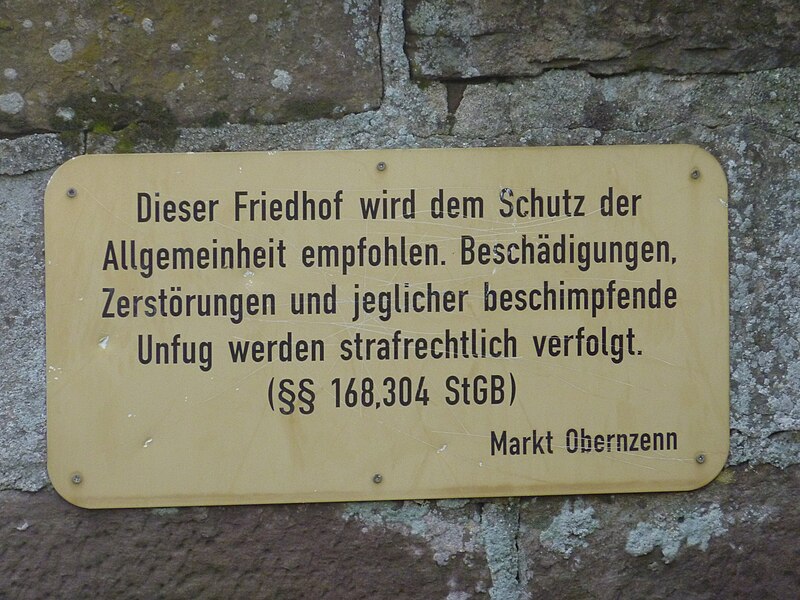 File:Obernzenn jüdischer Friedhof Schild.jpg