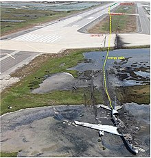 The wreckage of flight 70 laying in the marsh Omega 70 energy path 1.jpg