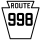 Pennsylvania Route 998 marker