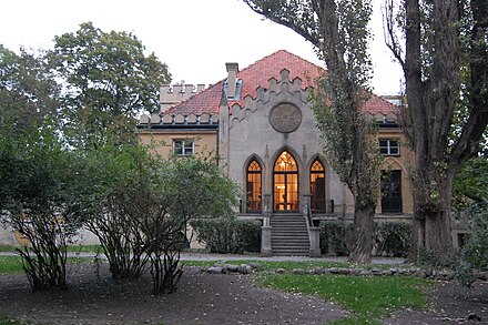The Szuster Palace is really a villa decorated in a liberal 19th-century reinterpetation of gothic style
