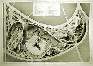 Plan von Jean-Charles Alphand, nicht genordet, 1867
