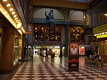 Inside the Lucerna Palace galleria--Lucerna Music Bar is down the hall on the left. Pasaz Lucerna, kun, k Vodickove.jpg