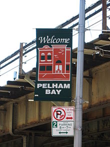 A civic promotional sign for the neighborhood, located on Westchester Avenue Pelham Bay.JPG