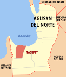 Nasipit na Agusan do Norte Coordenadas : 8°59'N, 125°20'E