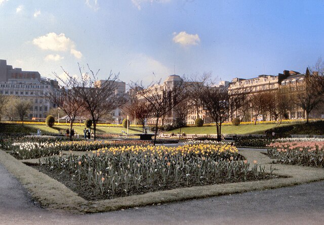 The sunken gardens in Piccadilly were laid out c.1930 (pictured here in 1979)