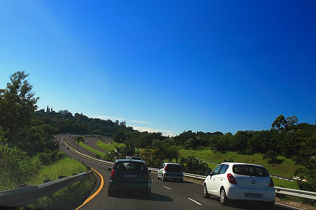 The interchange linking the King Cetshwayo Highway and N3 freeway at Paradise Valley, Pinetown