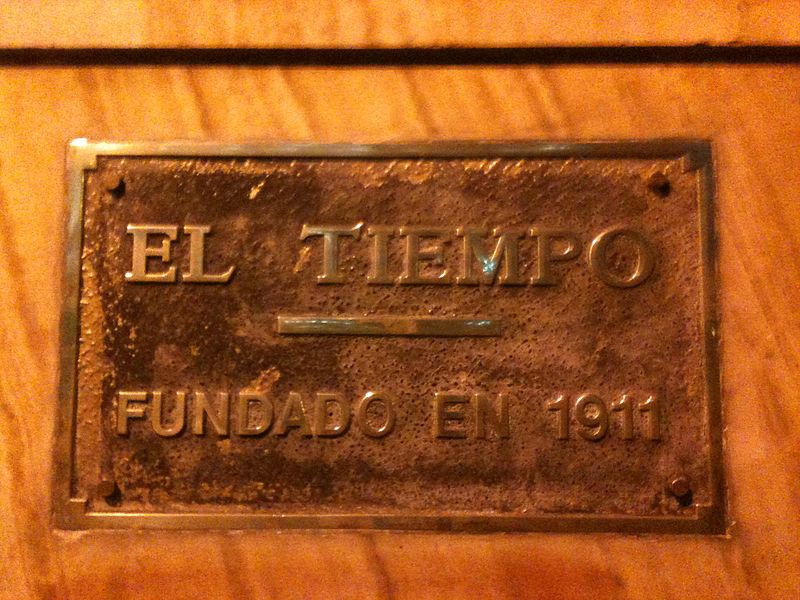 File:Placa de la fundación del periódico EL TIEMPO - Bogotá, Colombia.JPG