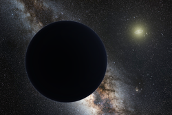 Konstnärens intryck av den hypotetiska Planet Nine