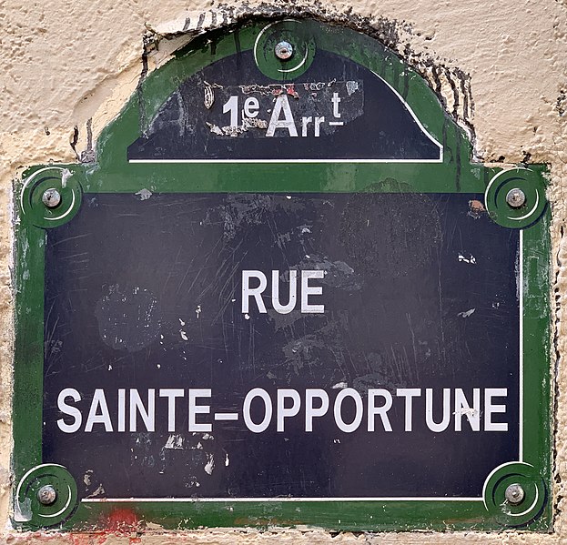 File:Plaque Rue Sainte Opportune - Paris I (FR75) - 2021-06-16 - 1.jpg