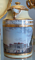 Milk jug, c. 1800, with view of Vienna, Sorgenthal period
