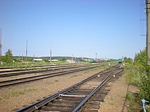 Udsigt over jernbanesporene mod Vozhoy station