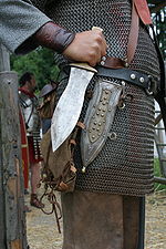 Reconstruction of a pugio: a Roman soldier from a northern province Pugio 175 aC.jpg