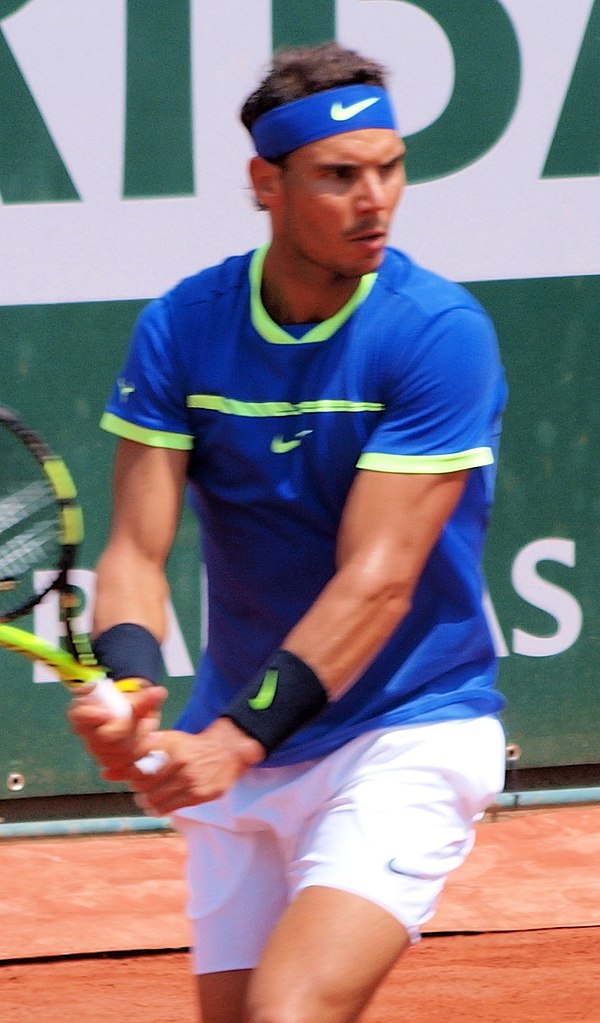 Rafael Nadal in the third round vs Nikoloz Basilashvili