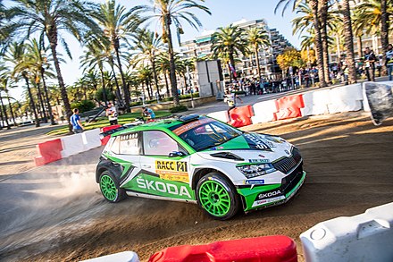 Kalle Rovanperä and Jonne Halttunen in WRC 2 Pro, Rally Spain 2019