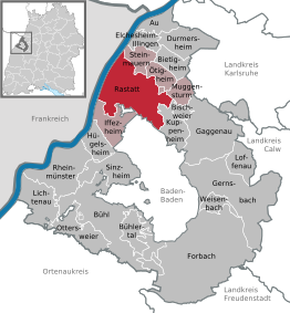 Kaart van Rastatt