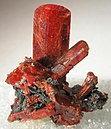 Cluster of realgar crystals from Getchell Mine, Adam Peak, Potosi District, Humboldt County, Nevada, USA