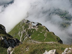 View from the Dent d'Oche to the hut