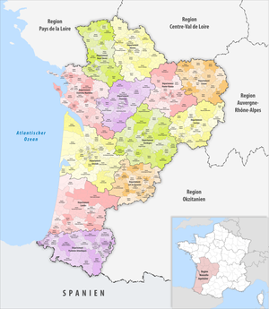 Kantone in derRegion Nouvelle-Aquitaine