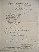 Lettre autographe 1900.