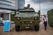 Беларуская: Лёгкабраніраваны аўтамабіль Рубон на шасі Volat V1. 10-я міжнародная выстава ўзбраенняў і вайсковай тэхнікі Milex-2021 (23-26 чэрвеня 2021) English: Light aromoured vehicle Rubon on Volat V1 chassis with DBM-T12.7 battle module (NSV 12.7mm machine gun, remote control system, panoramic sight). 10th international exhibition of arms and military machinery Milex-2021 (23-26 June 2021). Minsk, Belarus Русский: Легкобронированный автомобиль Рубон на шасси Volat V1 с дистанционным боевым модулем ДБМ-Т12,7 (крупнокалиберный пулемёт НСВ, прицел командира панорамный, система управления ДБМ). 10-я международная выставка вооружения и военной техники Milex-2021 (23-26 июня 2021). Минск, Беларусь