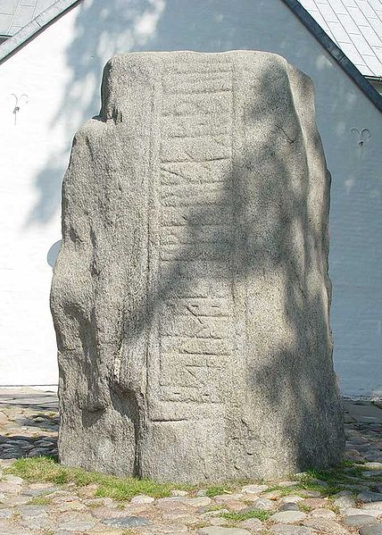 Runic stone for Thyra, front side