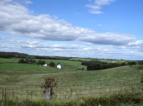 Salem Township is a hilly area of fields and woods