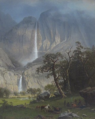 <i>Cho-looke, the Yosemite Fall</i> 1864 oil painting by Albert Bierstadt