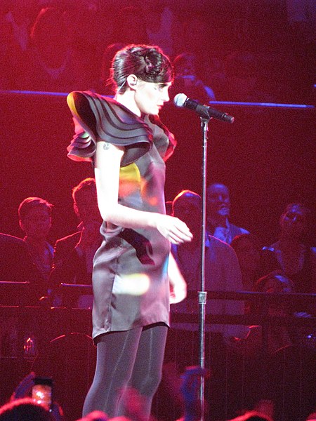Blasko performing at the ARIA Music Awards ceremony, Acer Arena, Sydney, in November 2009. She won Best Female Artist for her third studio album, As D