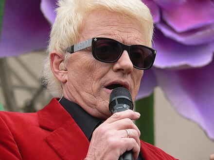 Protecting his eyes from exposure due to exophthalmos, sunglasses have become the trademark of German singer Heino