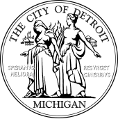 Seal of Detroit (B&W) .svg