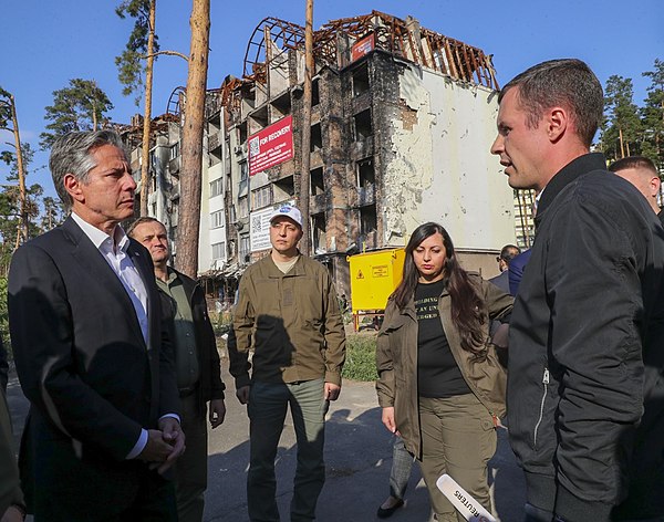 U.S. Secretary of State Antony Blinken visited Irpin on 8 September 2022