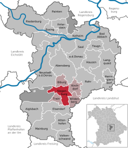 Läget för Siegenburg i Landkreis Kelheim