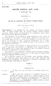 Vignette pour Loi sur l'Afrique du Sud de 1909