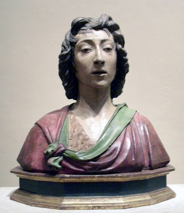 St. John the Baptist, polychrome terra cotta of c. 1480, in the National Gallery of Art.