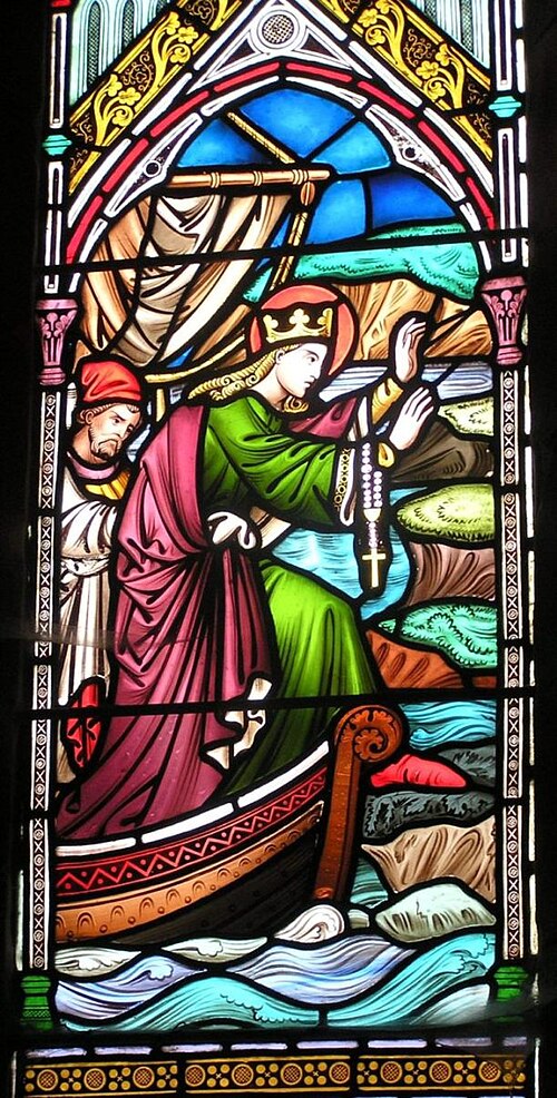 Window showing the arrival of St Bega at St Bees