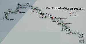 Streckenverlauf der Via Danubia zwischen Bad Gögging und Passau