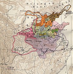 Image 35The Warring States. Qin is shown in pink (from History of China)