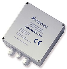 Released in 1993, Mastervolt's Sunmaster 130S was the first true microinverter. Sunmaster 130.jpg