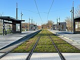 La station "Traité de Rome" de la ligne 12 Express du tramway d'Île-de-France